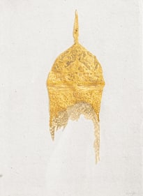 Najmun Nahar Keya Erosion 2 2025 Gold leaf on paper 17h x 12.50 in