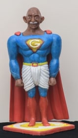 Debanjan Roy  Toy Gandhi 4 (Small Superhero)  2019  Silicone and automotive paint  15 x 8.5 x 7.5 in.