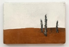 Saad Qureshi On the Way 2009 Oil, pencil, newspaper on suede 7 x 5 in NFS