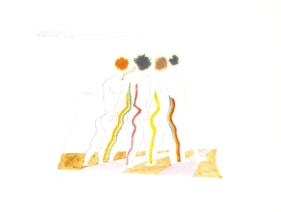 M F Husain HUMAN SPACE 3 (Human Space Series) Limited edition serigraph (edition of 150) individual serigraph $750; set of 4 $2,500 14 x 18 in.