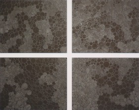 Hasnat Mahmood BACK TO BASICS II 2008 Drawing on scratch board 14 x 11 in. x 4 pieces