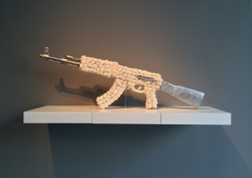 Promotesh Das Pulak VINDICATE - 5 Shola flowers, resin and plastic 9.5 x 32 x 2 in.