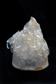 Marcy Chevali  Untitled, 2019  Ceramic, glass, wire  7h x 11w x 9d in