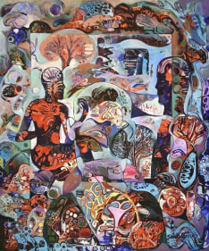 Sanatan Saha UNTITLED (RED MAN) 2007 Acrylic on canvas 36 x 30 in.