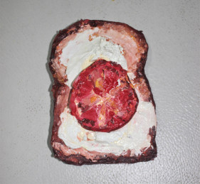 Maryam Arslan, Cream Cheese Toast, 2018, Oil and acrylic, Dimensions variable
