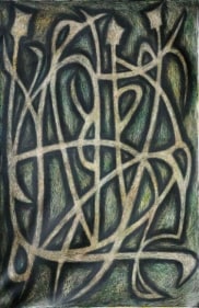 Sadequain THREE STANDING FIGURES 1966 Oil on canvas 71.5 x 47.5 in.