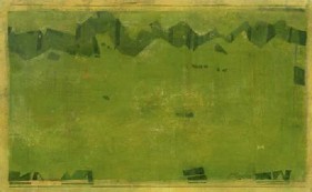 Ganesh Haloi LANDSCAPE (GREEN) 2005 Gouache on paper 19 x 30 in.
