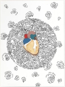 Ayesha Durrani HEART OF GOLD 2009 Gold leaf and gouache on wasli 17.5 x 13 in.