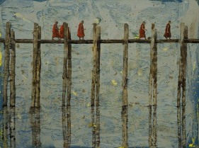 G. R. Iranna THE BRIDGE 2013 Acrylic on canvas 36 x 48 in.