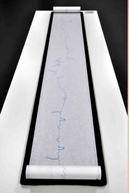 Roohi S. Ahmed SEAMLESS 2013 Silkscreen on entire roll of Japanese Kongo white rice paper 10 in. x 36 ft.