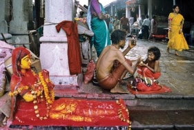 Raghu Rai At Adiganga Kali Ghat, Kolkata Edition of 10 2002 Digital scan of photographic negative on archival paper 20 x 30 in.