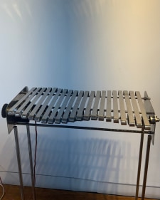 Promotesh Das Pulak, Ripple, 2025, Steel, electronic motor, motion sensor, 36 x 20 x 12 in