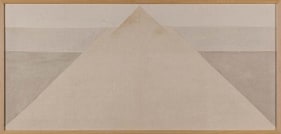 Minam Apang Untitled (Moon, Mirrors, Mountains Series - 5) 2013 Tea and charcoal wash on cloth 17.5 x 38 in.