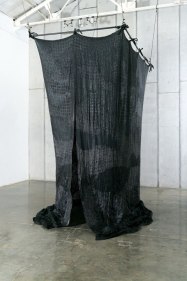 Abir Karmakar ROOM 2015 Acrylic, art powder, and synthetic adhesive on cotton mosquito net 120 x 99.5 x 63.5 in.