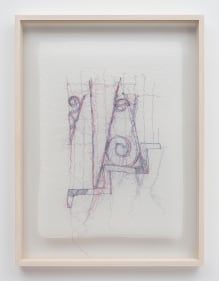 Sumakshi Singh  Staircase 1, 2021  Thread and Translucent Fabric  40 x 30 in