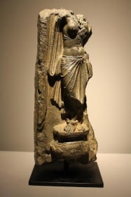 Yakshi Ancient Region of Gandhara Polished grey schist 2/3rd Century 14.75 in.