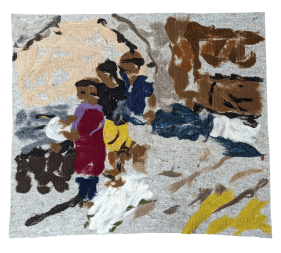 Melissa Joseph  Sunday Appam, 2022  Needle felted wool on industrial felt  36h x 36w in