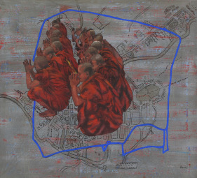 G. R. Iranna, Timeless Objects, 2013, Acrylic on canvas, 59.75 x 64.50 in