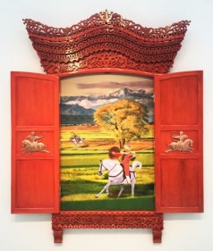 Adeela Suleman   Not Everyone's Heaven - 5  2017  Wood, Polish &amp; Enamel Paint Hardener and Lacquer   88.5 x 62.5 x 5 in.