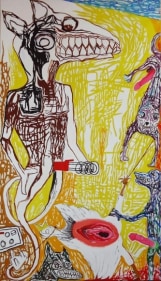 Savesan Nalliah Flesh I 2016 Acrylic on canvas 82.5 x 47 in.