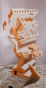 Gigi Scaria  Uncertain Terrains, 2017  Watercolor and automotive paint on paper  58 x 30.50 in