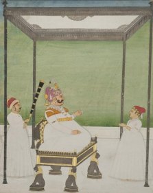 Portrait of Maharaja Madho Singh of Jaipur Northern India, Jaipur c. 1810 Opaque watercolor heightened with gold on wasli 11 x 8.75 in.