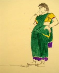 Laxma Goud WC DRAWING 6 Watercolor and ink on paper 11 x 9 in.