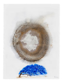 G. R. Iranna  Under the Planet (20), 2022  Mixed media on paper  30h x 22w in