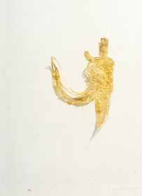 Najmun Nahar Keya Erosion 1 2025 Gold leaf on paper 17 x 12.50 in