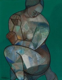 Neeraj Goswami AFTER BATH 2006 Oil on canvas board 16 x 12.5 in.