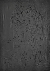 F. N. Souza COUPLE IN THE DARK 1965 Oil on canvas 44 x 31 in.  SOLD