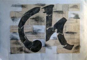 Debnath Basu DISSECTION SERIES 1 2006 Mixed media on paper 26 x 35 in.