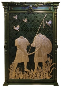 Adeela Suleman Untitled 2016 Hand-carved wooden frame and steel 84 x 55 x 4 in.