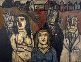 Francis Newton Souza DEGENERATES 1957 Oil on board 48 x 60 in.  NFS