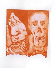 Ashim Purkayastha UNTITLED 5 (THE GHOST OF SOUZA) 2008 Watercolor 39.5 x 27.6 in.