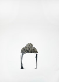 Najmun Nahar Keya  Corinthian Dhaka (25)  2019  Charcoal, graphite, rabbit skin glue, gold, on Fabriano archival paper  28 x 20 in