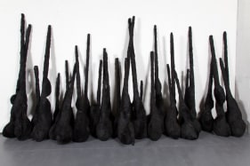 Saad Qureshi IN THE REMAINS 2013 Mixed media including fabric, paint and wood Dimensions variable