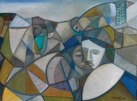 Neeraj Goswami CITYSCAPE 2007 Oil on canvas 18 x 24 in.  SOLD