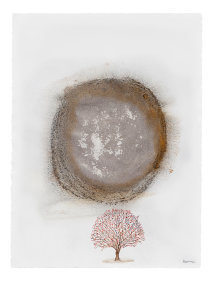 G. R. Iranna  Under the Planet (21), 2022  Mixed media on paper  30h x 22w in