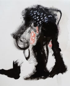 Jagath Weerasinghe Untitled II 2016 Acrylic on paper 20 x 16 in.