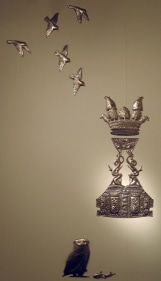 Adeela Suleman  Untitled 5 (with Owl), 2010  Steel Dimensions variable