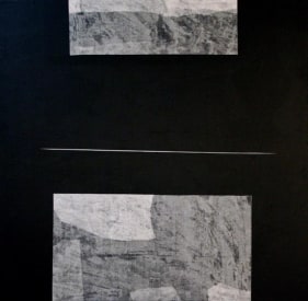 Yogesh Rawal UNTITLED 11 2007 Tissue paper, cellulose &amp; synthetic resin on wood 48 x 48 in.