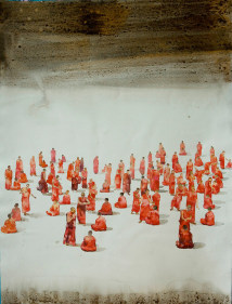 G. R. Iranna UNTITLED, WATER 2 Watercolor on paper 55 x 42 in. 2014