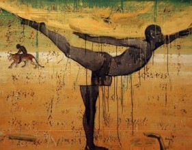 G.R. Iranna UNTITLED FIGURE Acrylic on Tarpaulin 54 x 66 in.