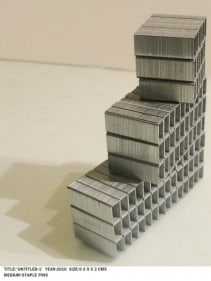 Pooja Iranna UNTITLED I 2010 Staple pins 4 x 3.5 x 1.5 in.