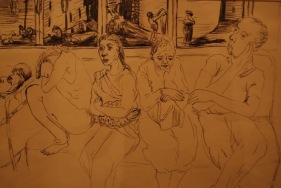 Nalini Malani THE LAST BUS 1987 Ink on paper 11.5 x 15 in.