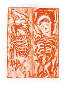 Ashim Purkayastha UNTITLED 4 (THE GHOST OF SOUZA) 2008 Watercolor 39.5 x 27.6 in.