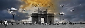 Baiju Parthan Monument 2011 Lenticular Print 45 x 135 in. (triptych)