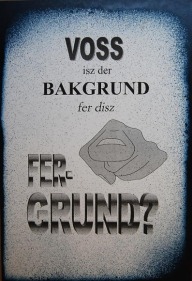 Simon Bedwell UNTITLED (VOSS?) 2004 Spraypaint on screenprint mounted on aluminium 22 x 14.5 in.