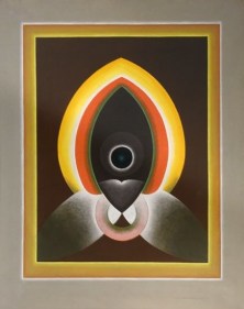 G.R. Santosh UNTITLED (GREY BORDER) Oil on canvas 50 x 40 in.  SOLD